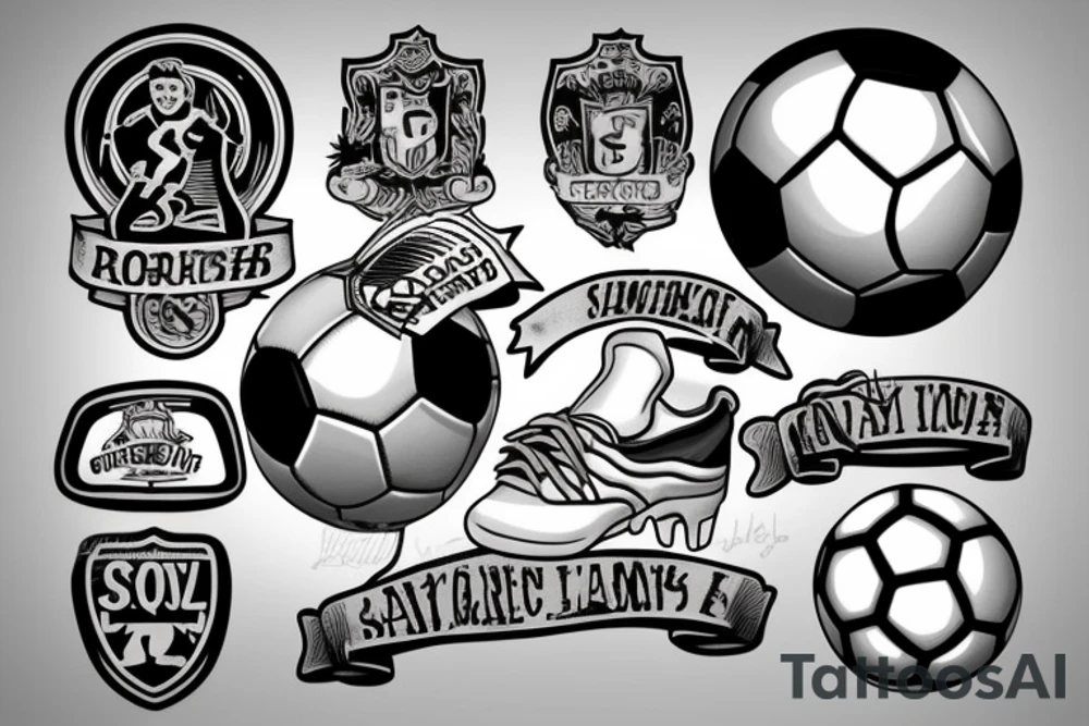 Soccer vintage tattoo idea