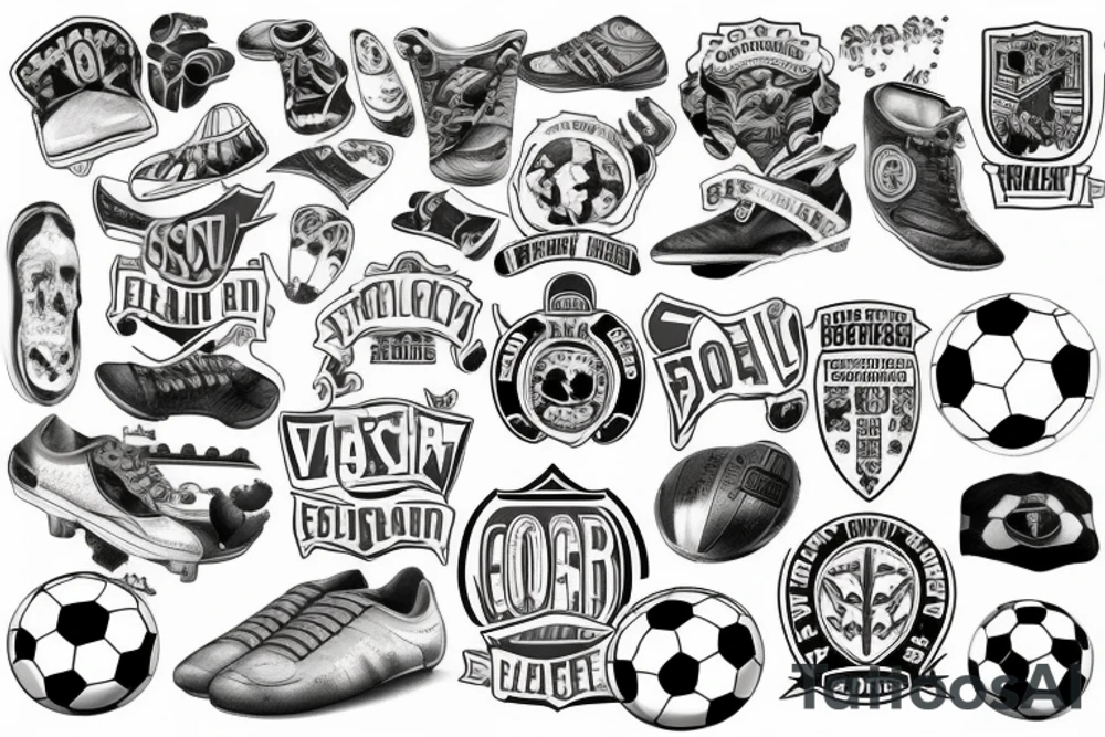 Soccer vintage tattoo idea