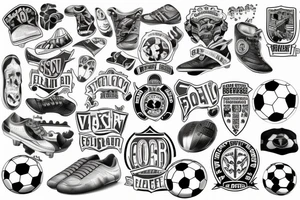 Soccer vintage tattoo idea