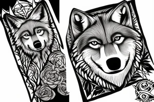 wolf in forest tattoo idea
