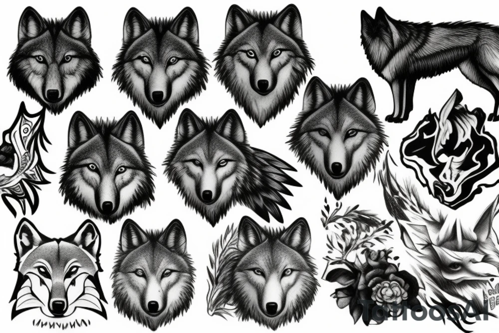 wolf forest tattoo idea