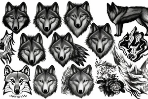 wolf forest tattoo idea