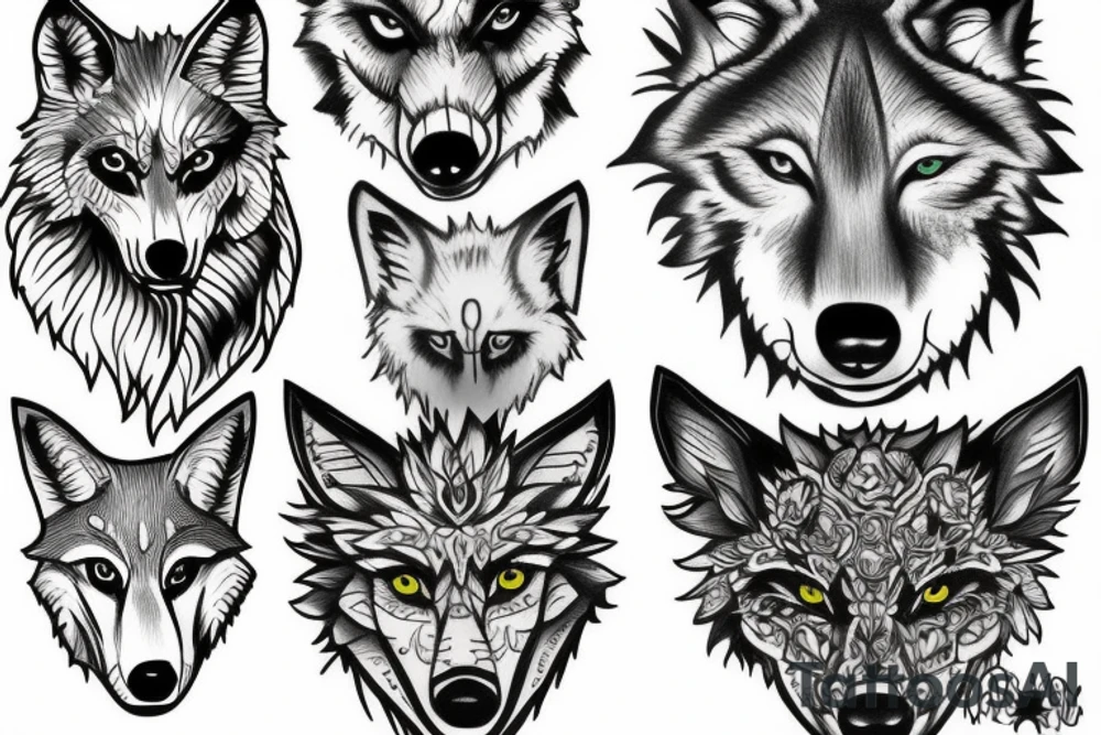 wolf forest tattoo idea