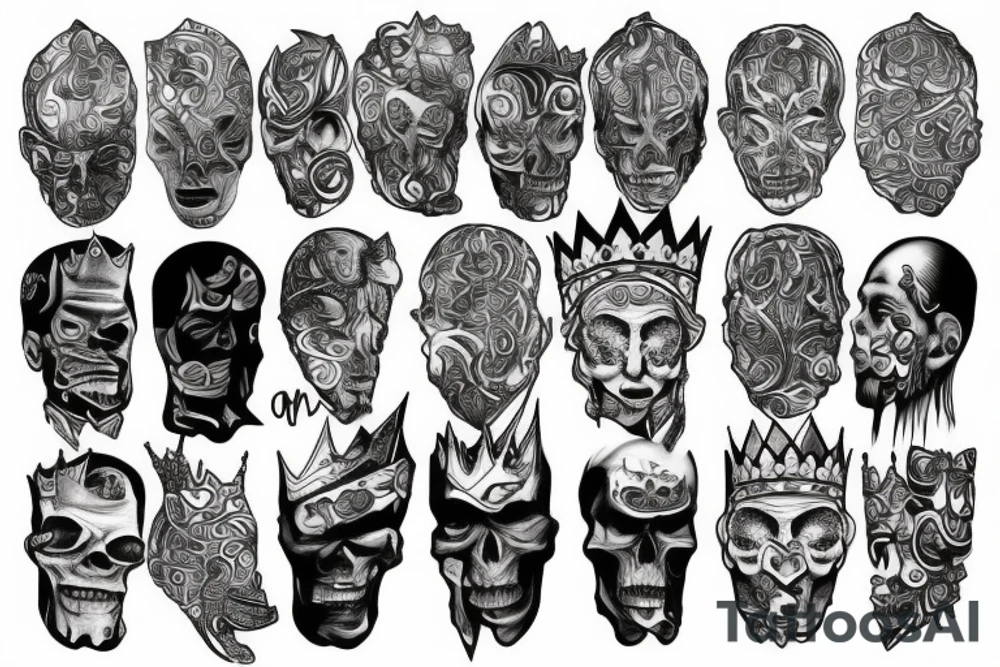 a king tattoo made by lines tattoo idea