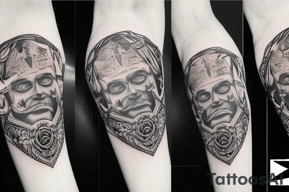 a king tattoo made by lines tattoo idea