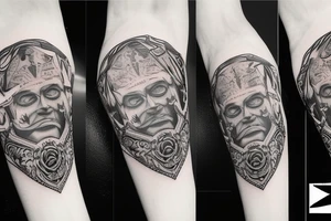 a king tattoo made by lines tattoo idea