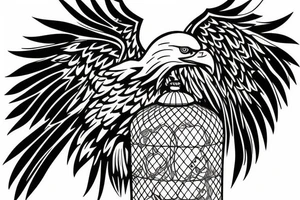 eagle in a cage tattoo idea