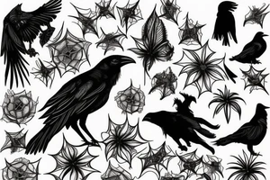 Spiderlily with a raven tattoo idea