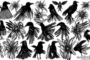 Spiderlily with a raven tattoo idea