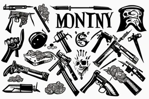 Money , war , fight , weapon tattoo idea