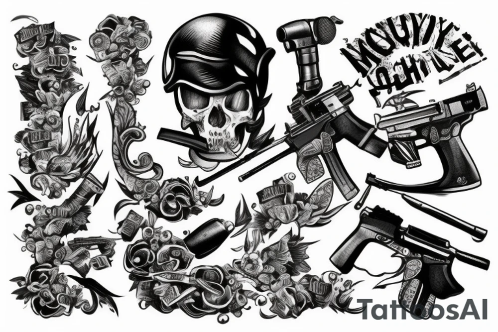 Money , war , fight , weapon tattoo idea