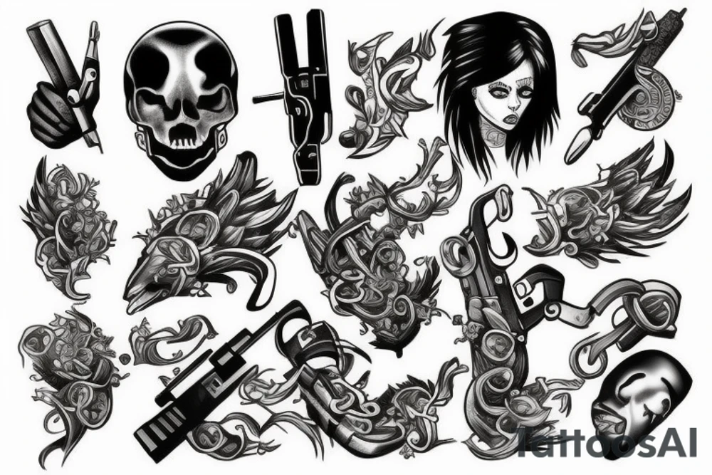 Money weapon tattoo idea
