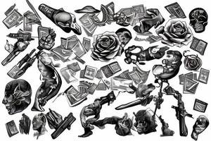 Money weapon tattoo idea