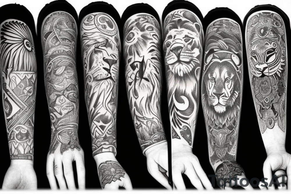 lion arm tattoo idea