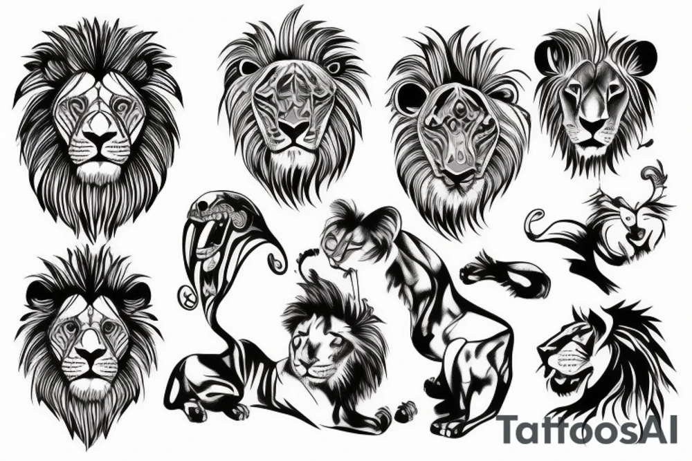 lion with red eyes on arm tattoo idea