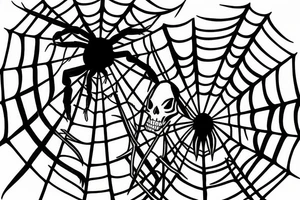 reaper's scythe with a spider web tattoo idea