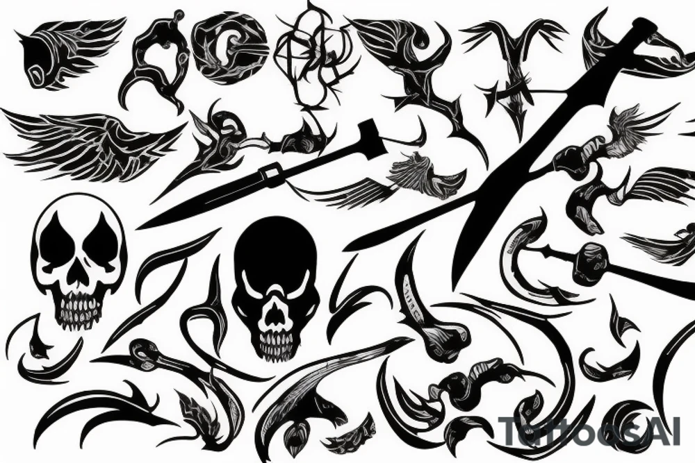 reaper's scythe tattoo idea