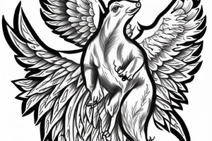flying pig with an angels wings tattoo idea
