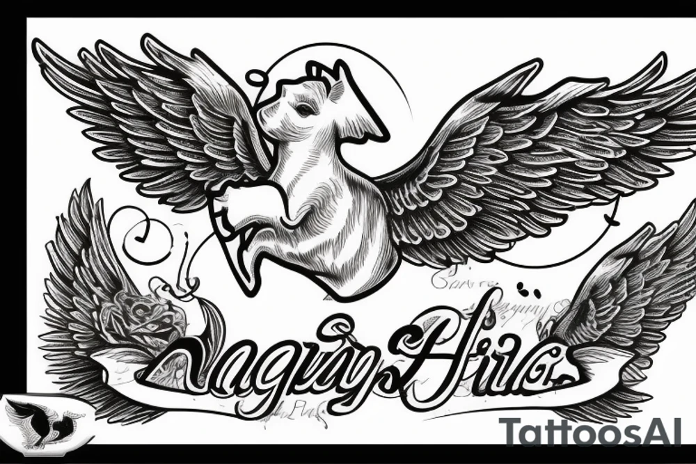 flying pig with an angels wings tattoo idea