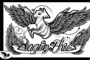 flying pig with an angels wings tattoo idea