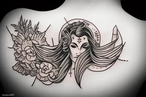 Sword with engraving of Femme Vie Liberte tattoo idea