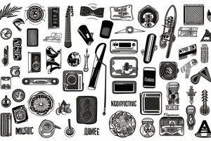 Travel Book filled with knowledge of music, sports and fashion tattoo idea