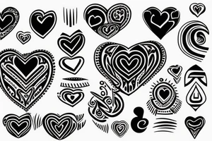 heart shaped with date of birth and name of baby tattoo idea