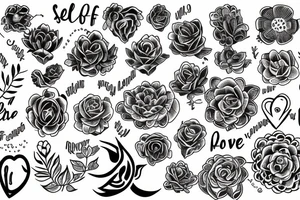 self love, flower, universe tattoo idea