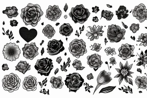 self love, flower, universe, fine line tattoo idea