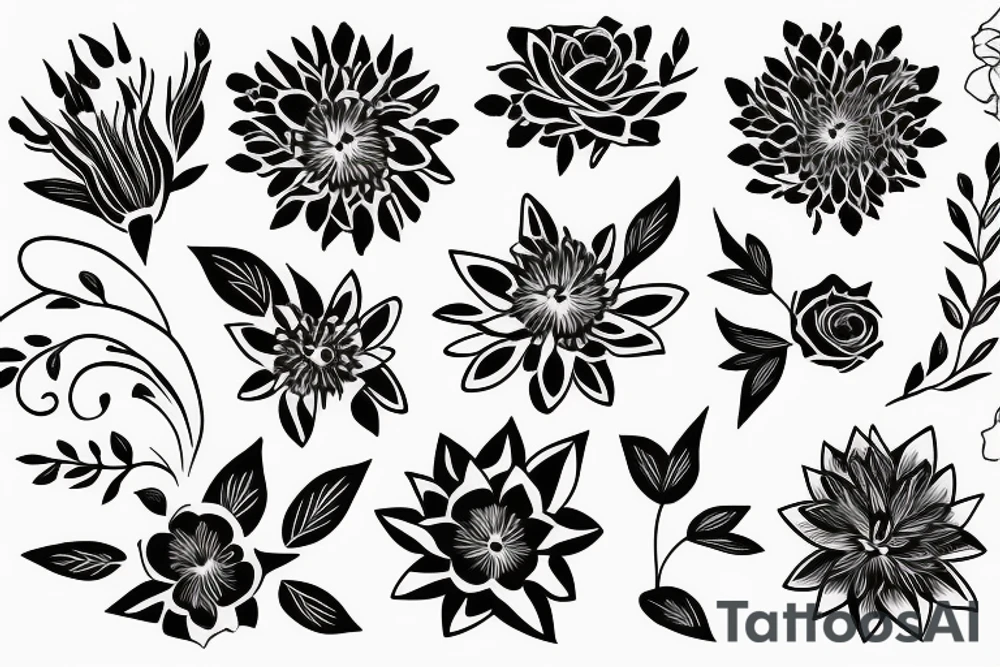 self love, flower, universe, fine line tattoo idea
