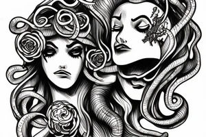medusa crying tattoo idea