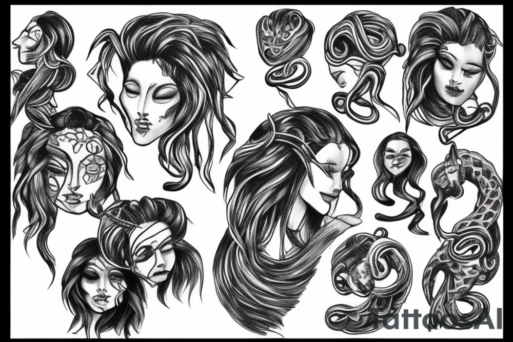 medusa crying tattoo idea
