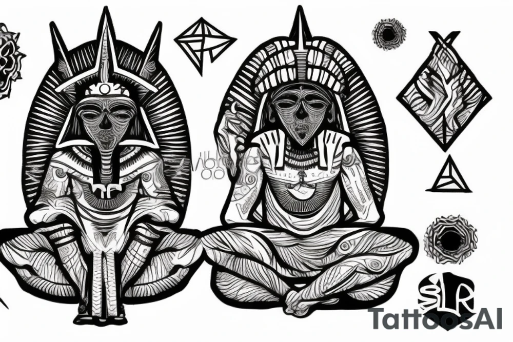 RA God with piramides tattoo idea