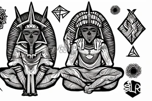 RA God with piramides tattoo idea