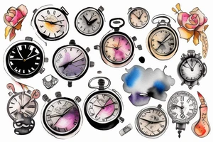Melted timepiece tattoo idea