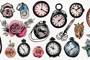 Melting timepiece tattoo idea