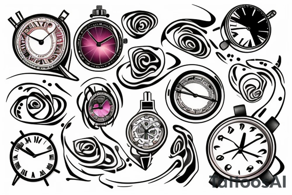 Melting timepiece tattoo idea