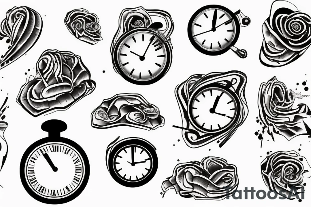 Melting timepiece tattoo idea