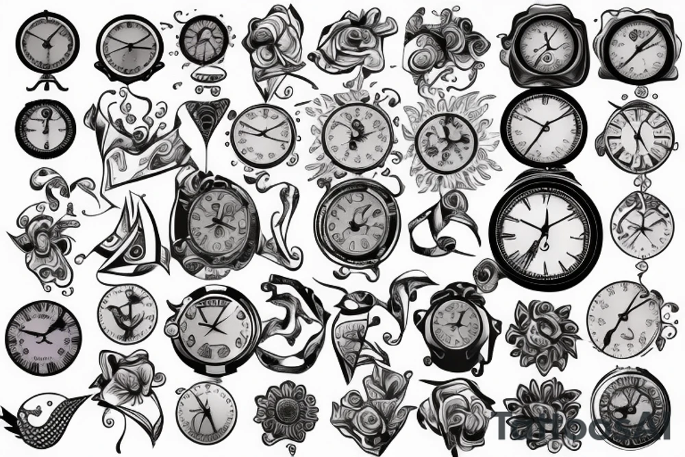 Melting pocketwatch tattoo idea