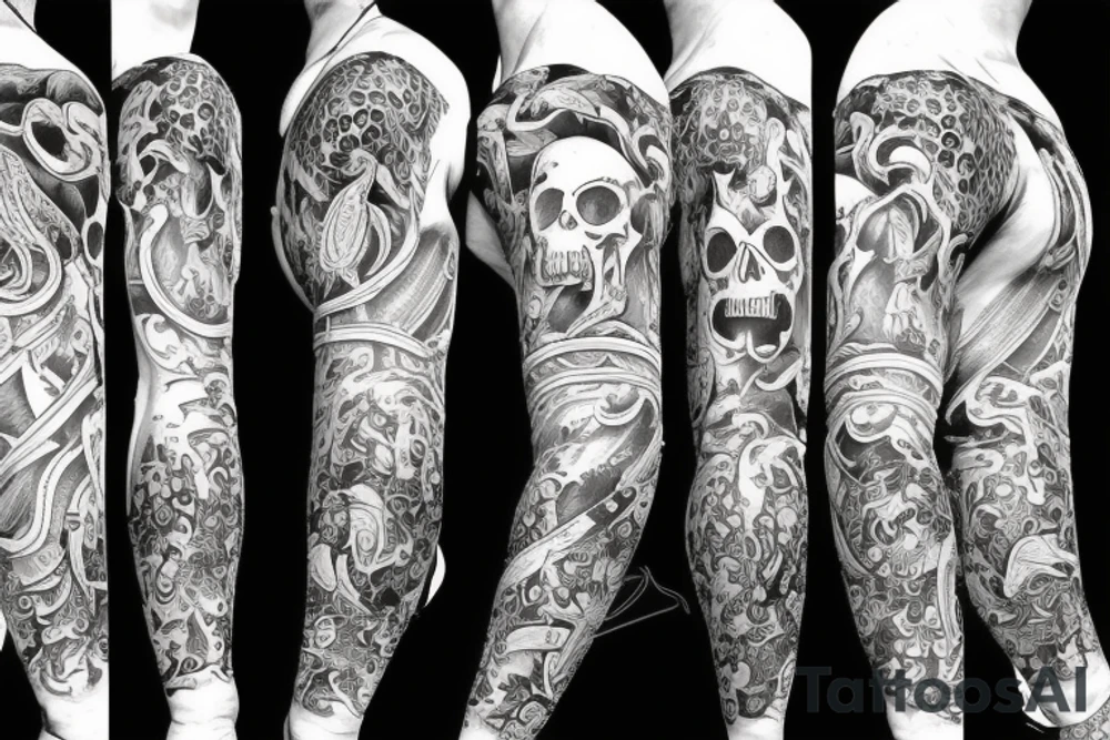 devil with skull tattoo idea