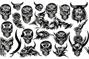 devil with skull tattoo idea