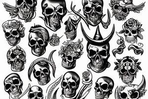 devil with skull tattoo idea