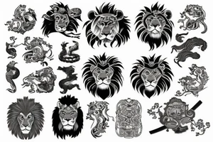 Lion, samurai tattoo idea