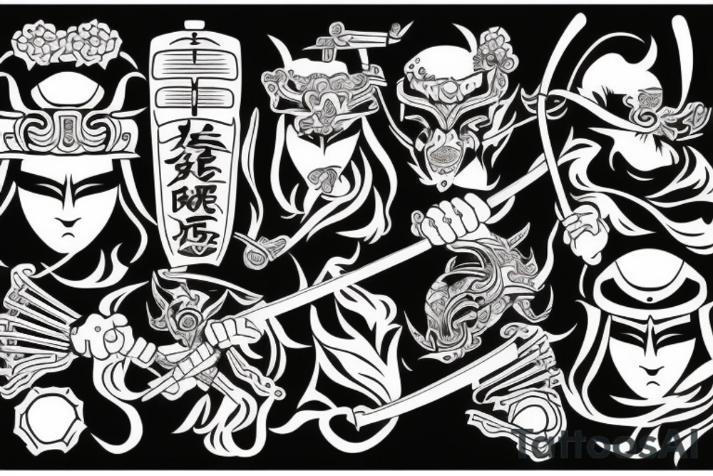 Fight samurai tattoo idea