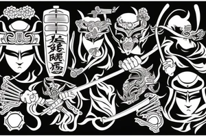 Fight samurai tattoo idea