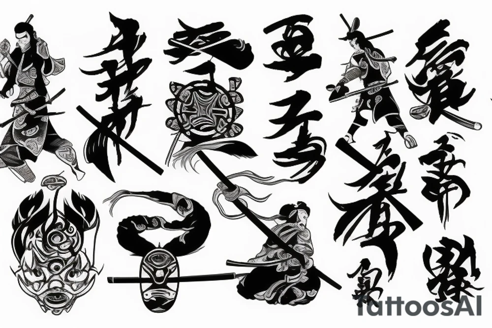 Fight samurai tattoo idea