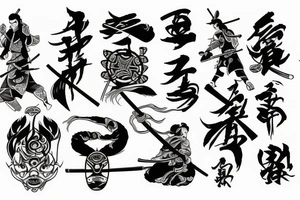 Fight samurai tattoo idea