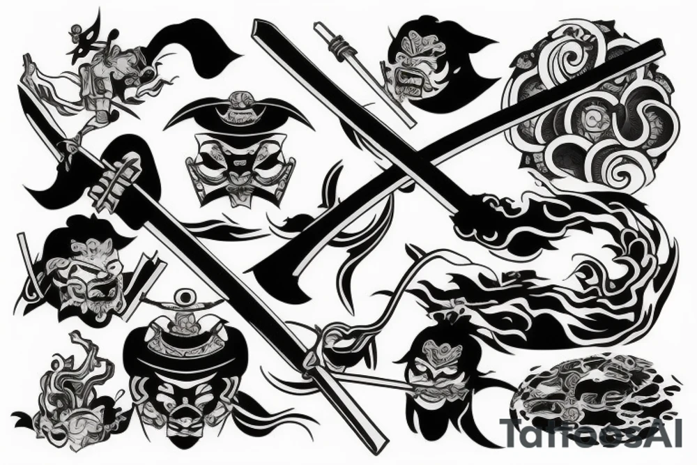 Fight samurai tattoo idea