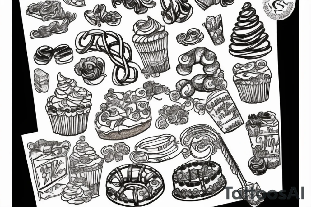 Pretzel cake tattoo idea