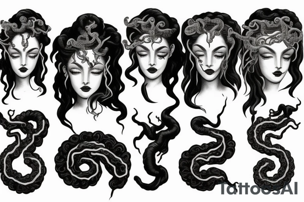 medusa statue tattoo idea